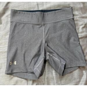 Under Armour Women's Size Medium HeatGear Mid-Rise Middy Compression Shorts Gray